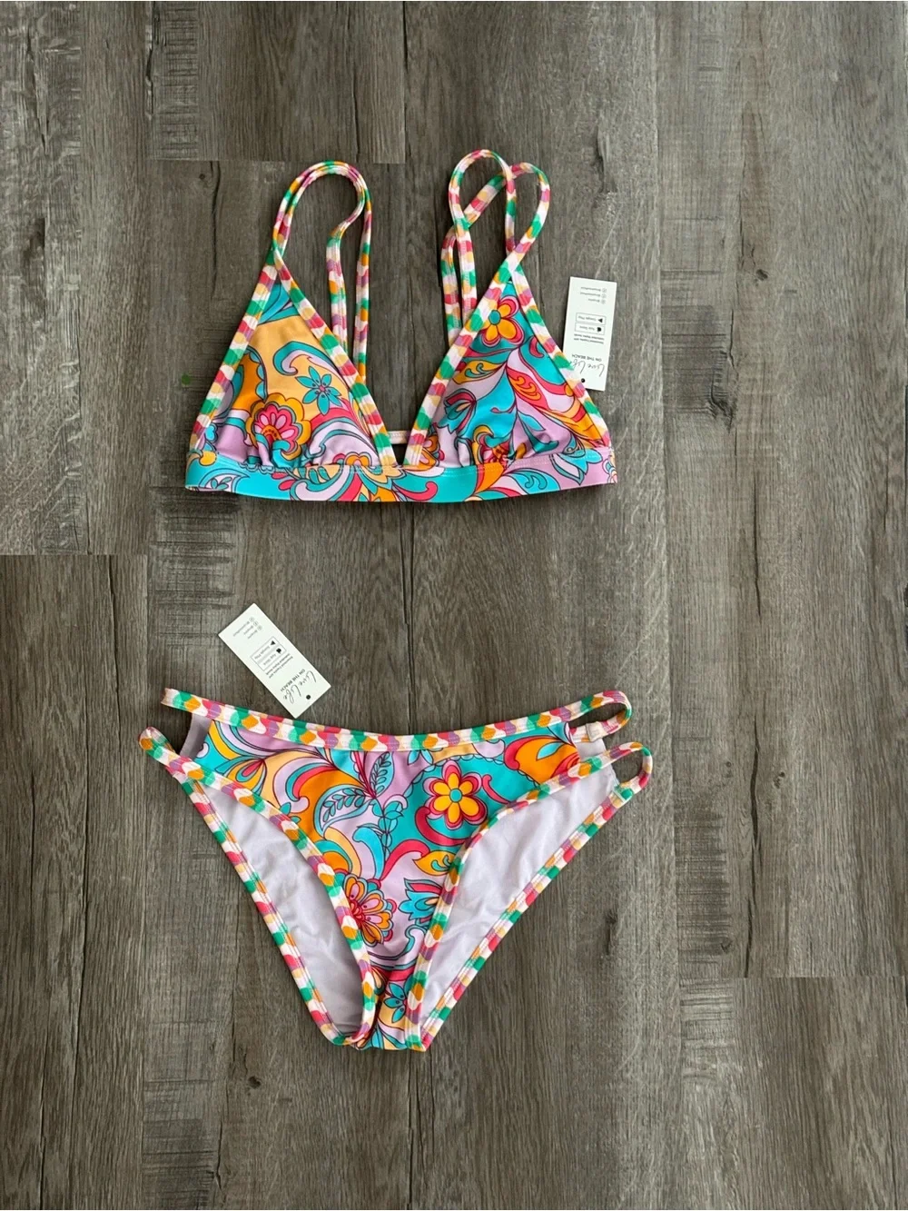 CUPSHE Colorful Floral Bikini Set NWT Size Small
